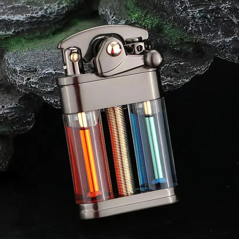 Close-up of Multi-Fuel Transparent Fluid Kerosene Lighter