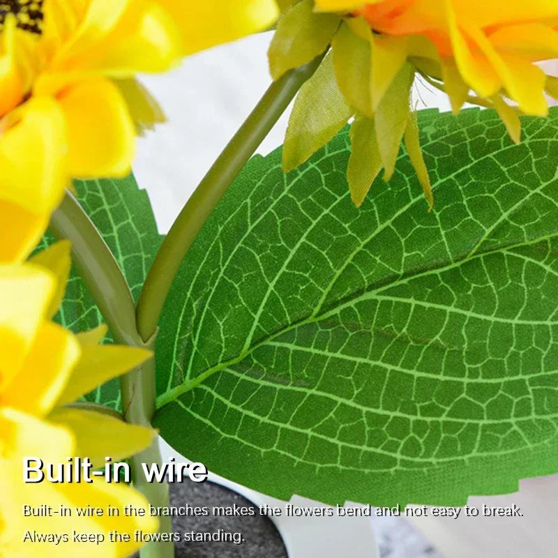 The sunflower lamp's dimensions and details for home essentials.