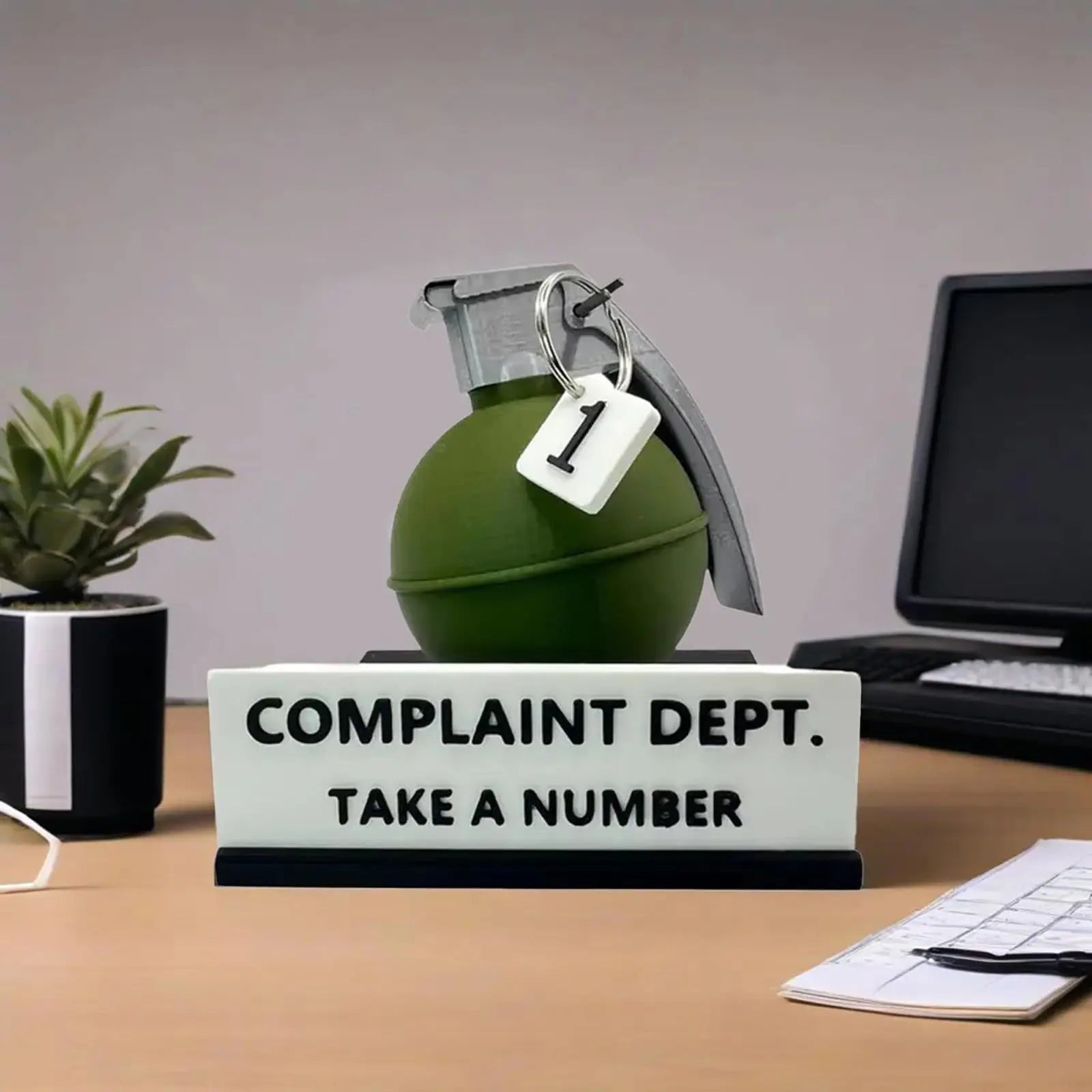 Passive-Aggressive Office Energy Desk Sign on a clean desk space