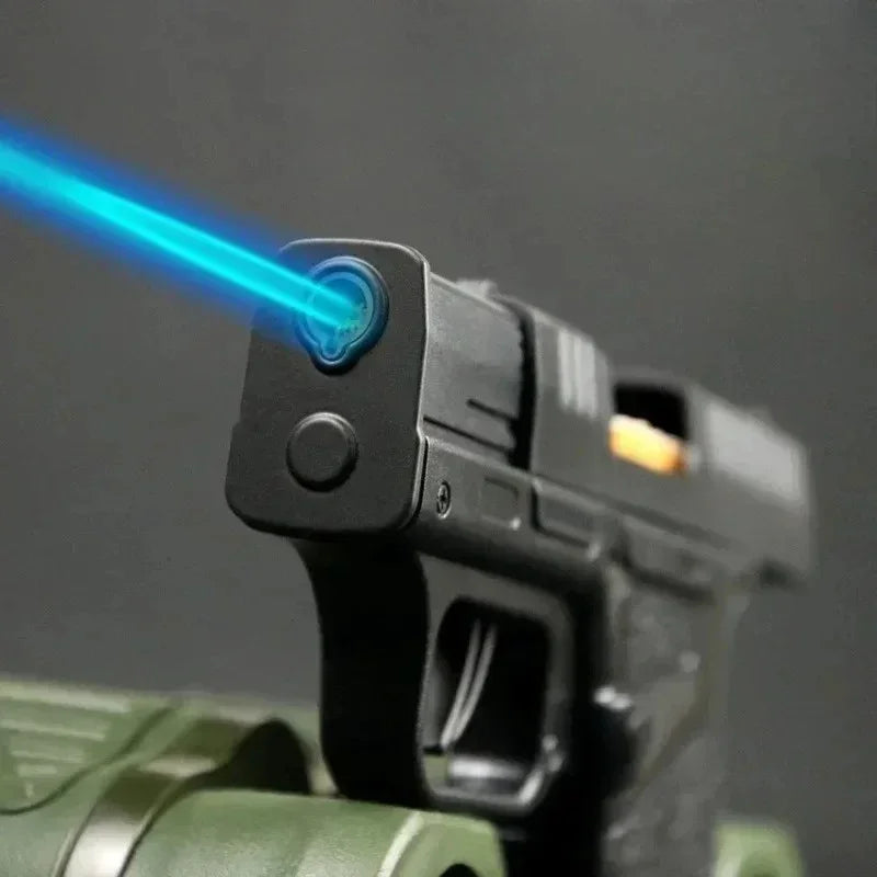 Demonstrating the adjustable jet flame of the unique lighter