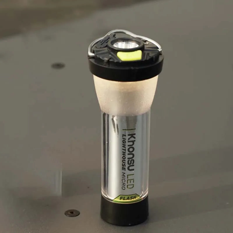 Versatile Glow Zero lantern being used with its lampshade accessory