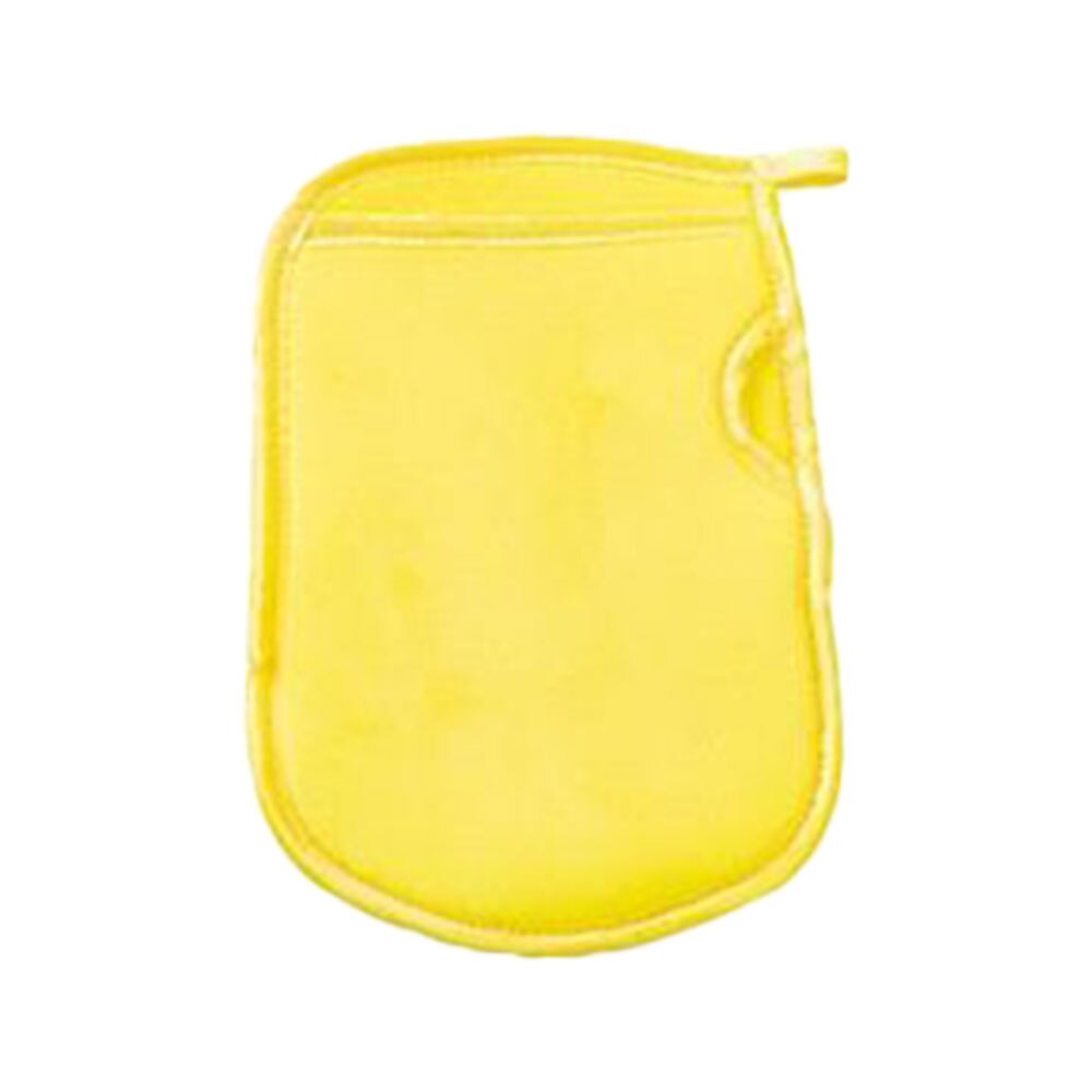 The exfoliating glove creating a rich lather with soap