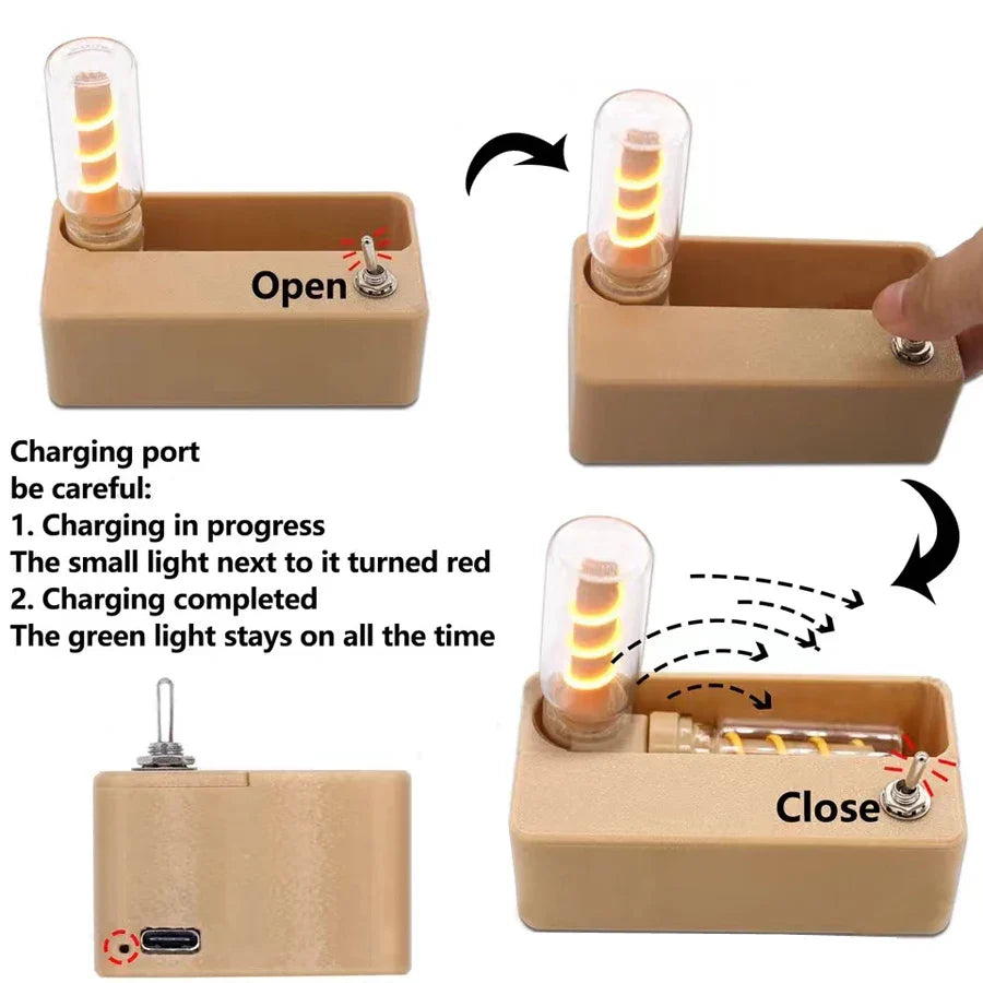 Lifestyle image of the flip lamp on a bedside table as a gift idea