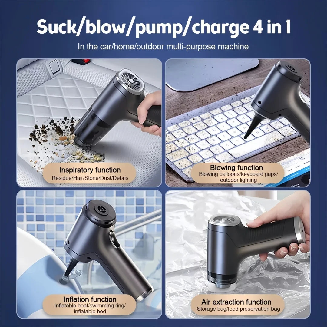 Hyper Clean vacuum easily cleaning a dusty laptop keyboard.