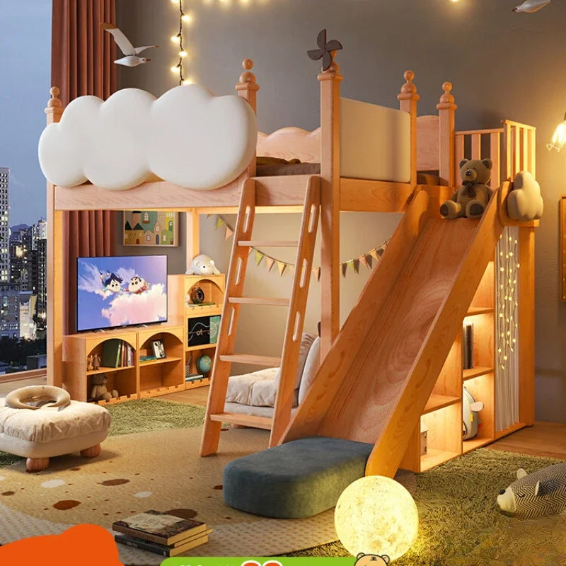 Cloud Castle Bed with Slide