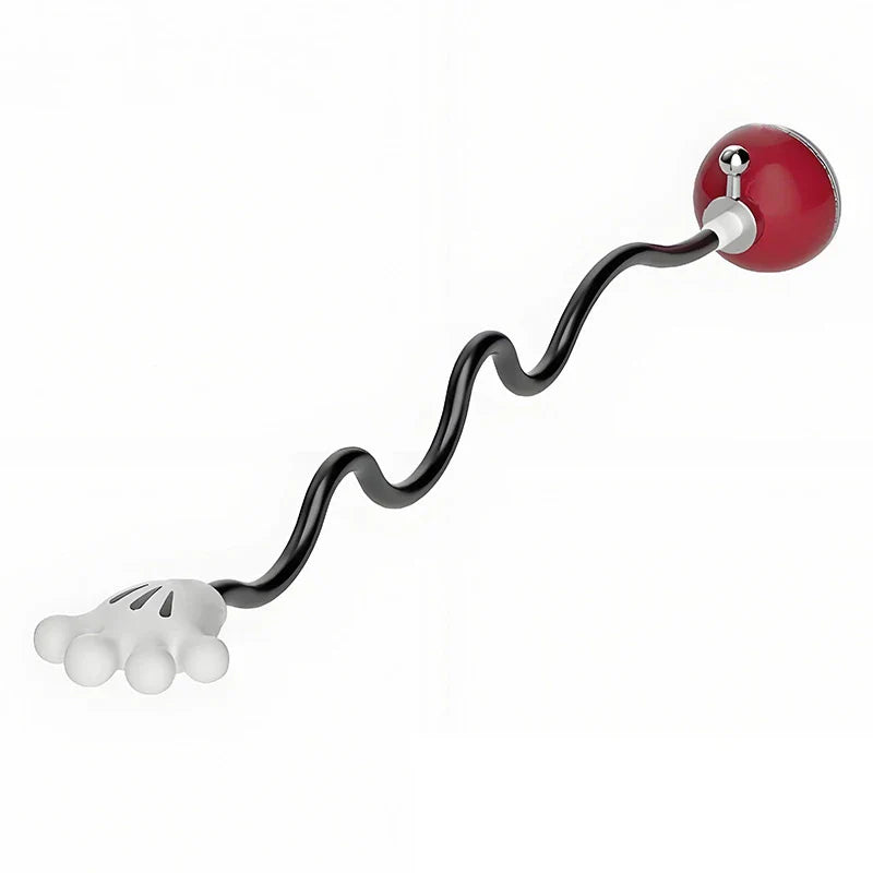 Close-up of the hand-shaped grip on the quirky door holder