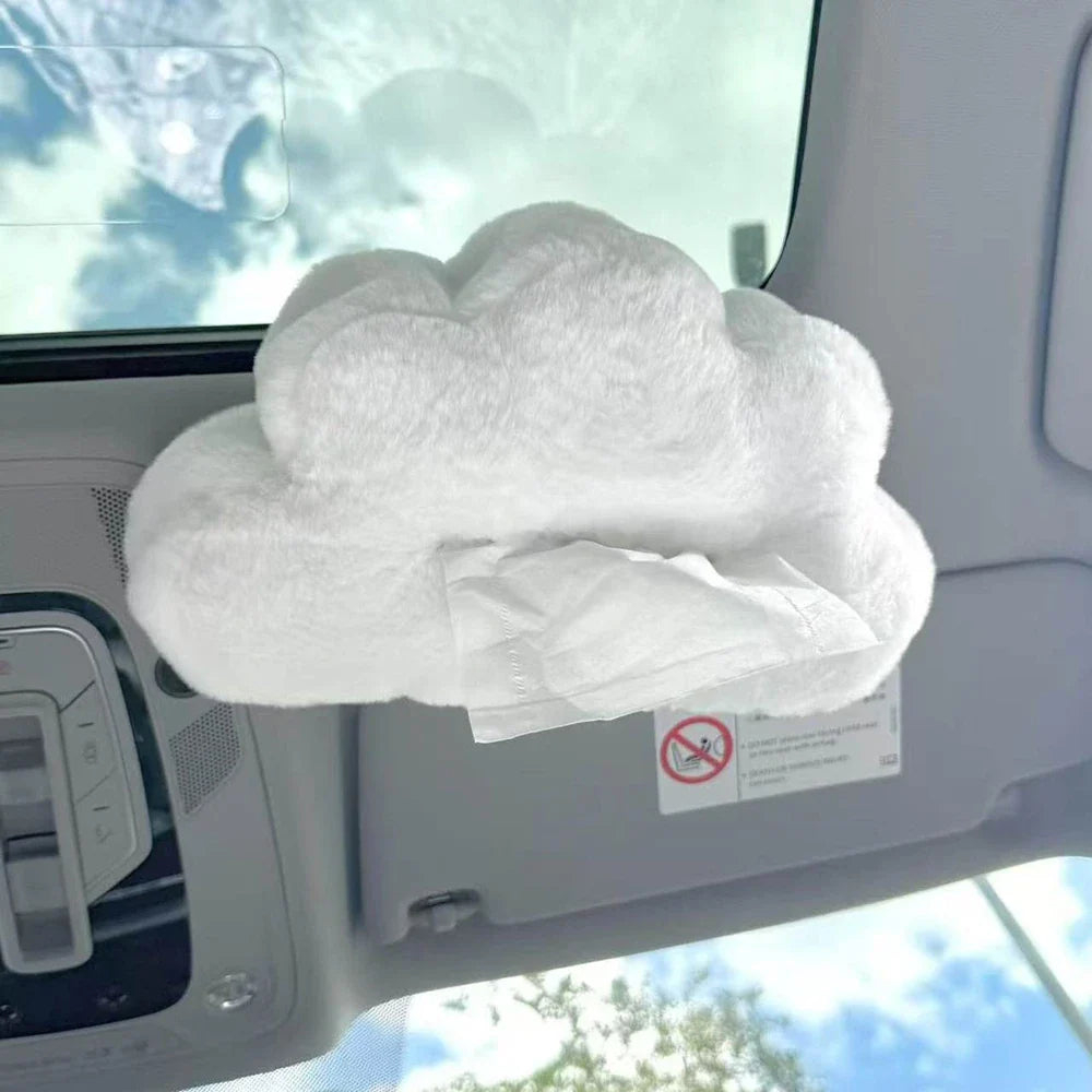 Detailed view of the cloud tissue box's soft, high-quality fabric