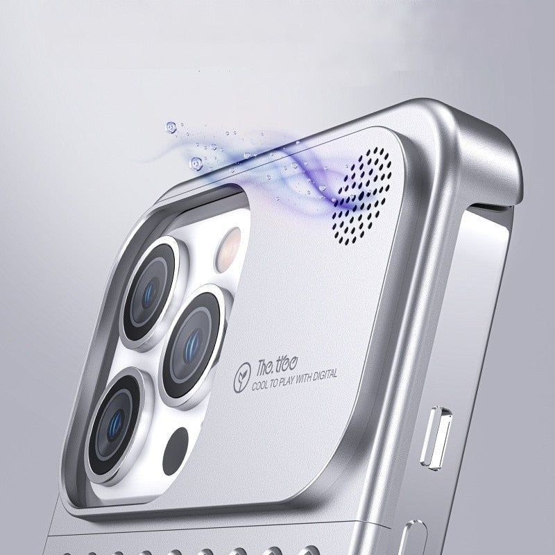 A person holding the stylish aluminum case, showcasing its ergonomic design