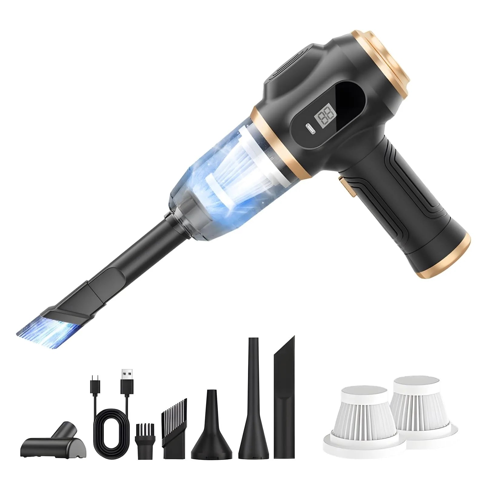 Showcasing the compact and sleek design of the cordless vacuum
