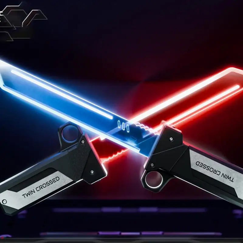 The LED toy knife shown in its compact, retracted form