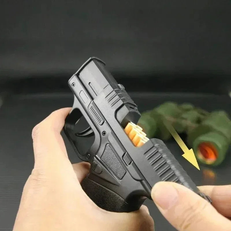 Close-up of the hidden storage compartment on the tactical lighter