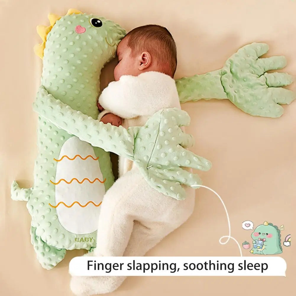 A child happily hugging the plush pillow