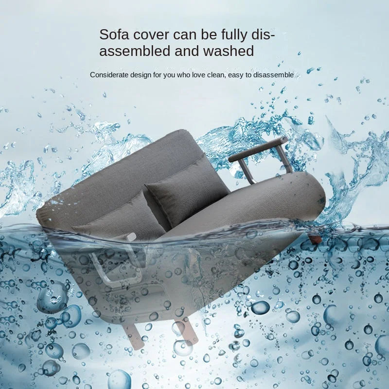 Side view of the stylish and modern space-saving sofa
