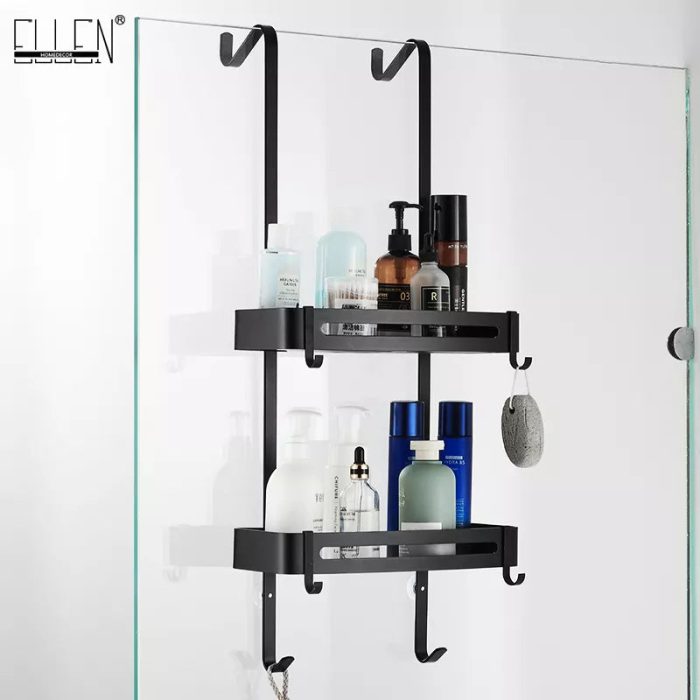 Adhesive-free dual-layer shower caddy