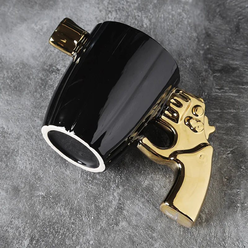 Stylish Revolver Coffee Mug on a table