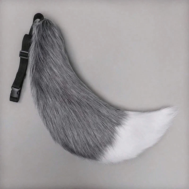 Full length view of the 70cm Fox Tail Adjustable Belt.