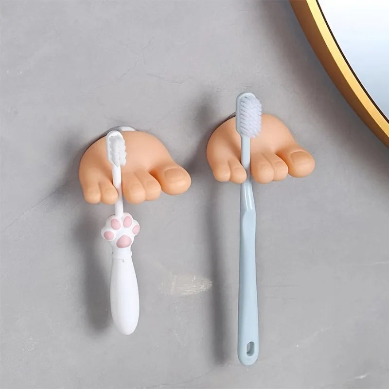 Close-up of the Toe-Grip toothbrush holder's strong suction cup