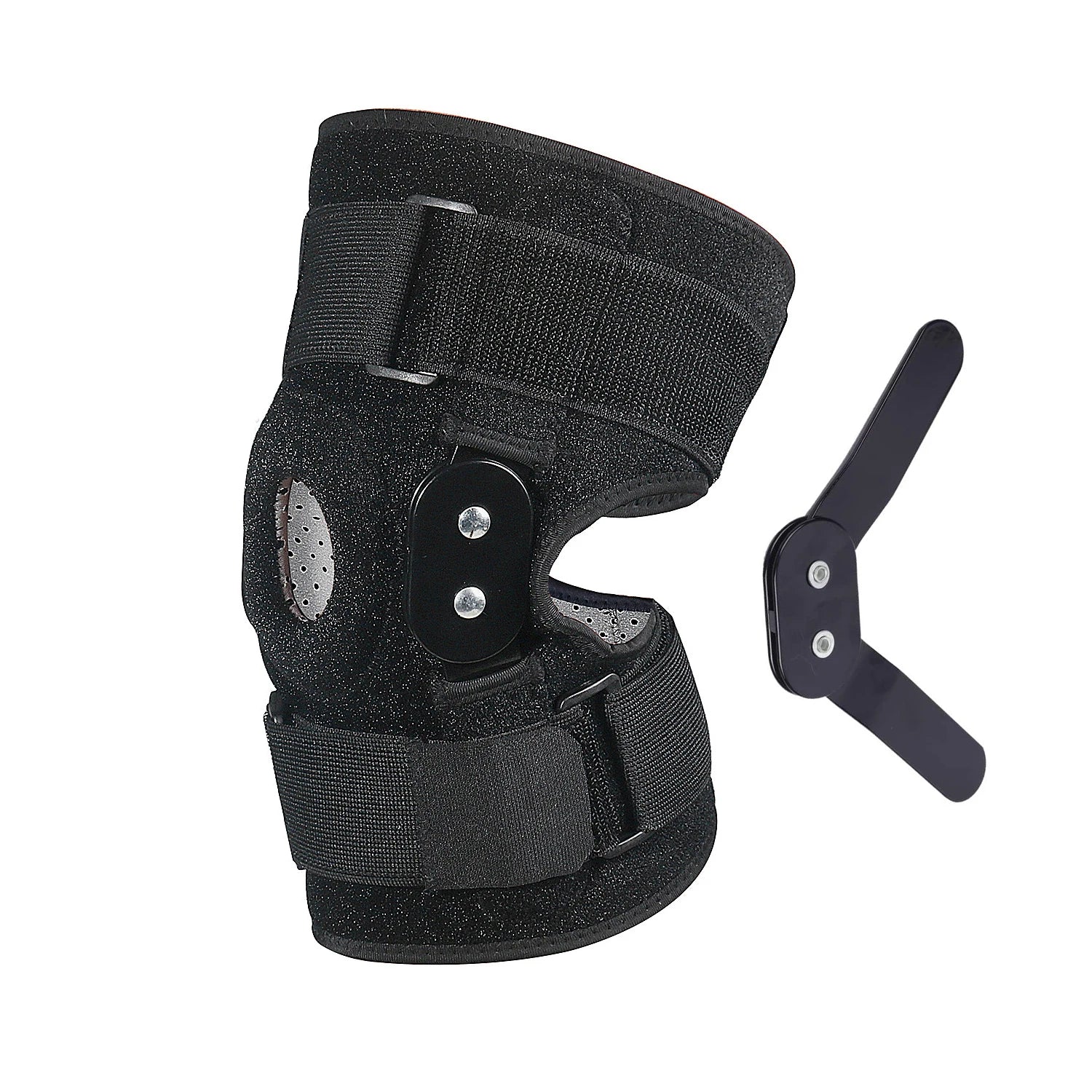 A person flexing their knee while wearing the supportive and flexible brace
