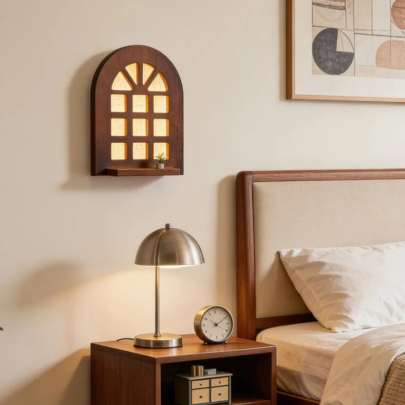 The serene light effect of the Japanese style wall lamp