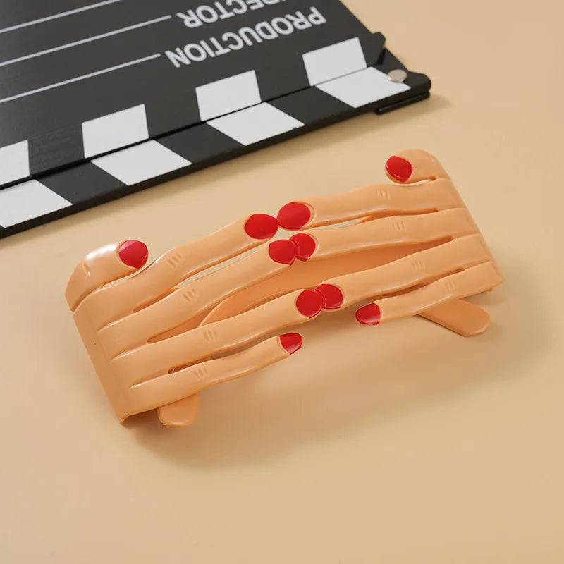 Close-up of the funny legs-out design on the sunglasses