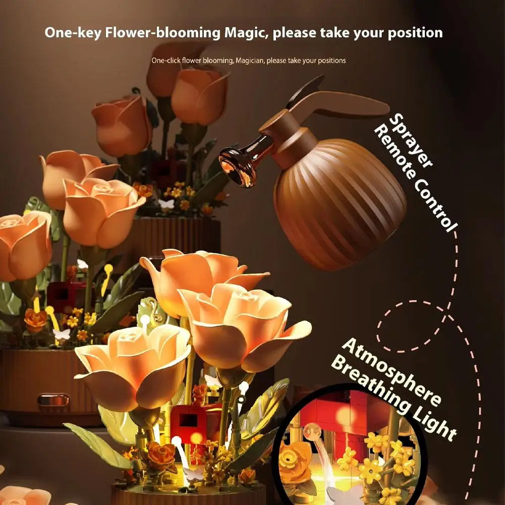 Blooming rose lamp as a perfect gift for a loved one in a cozy setting