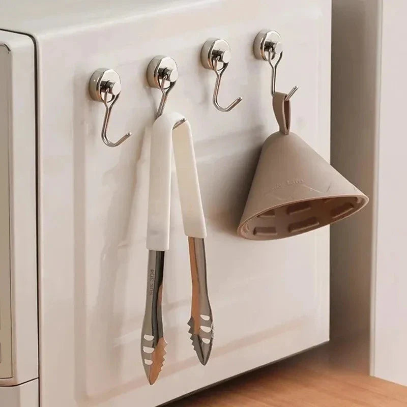 Lifestyle shot of the magnetic hook organizing keys and accessories