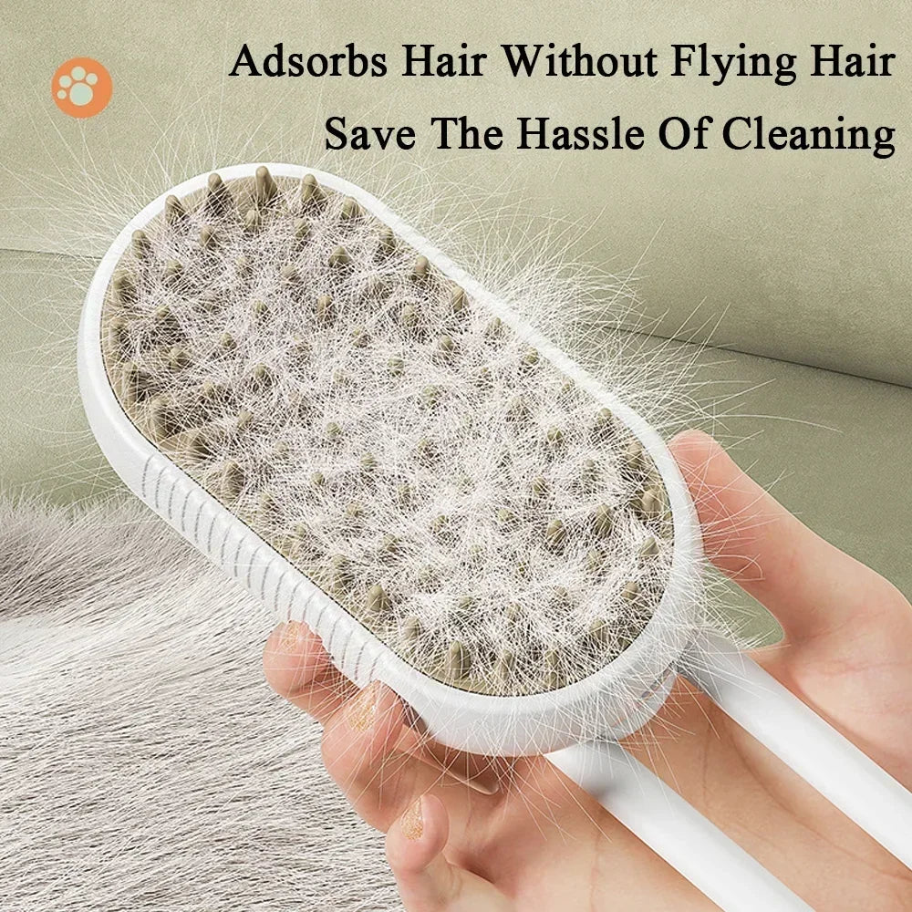 How the 3in1 Steamy Electric Pet Brush works on a dog's fur