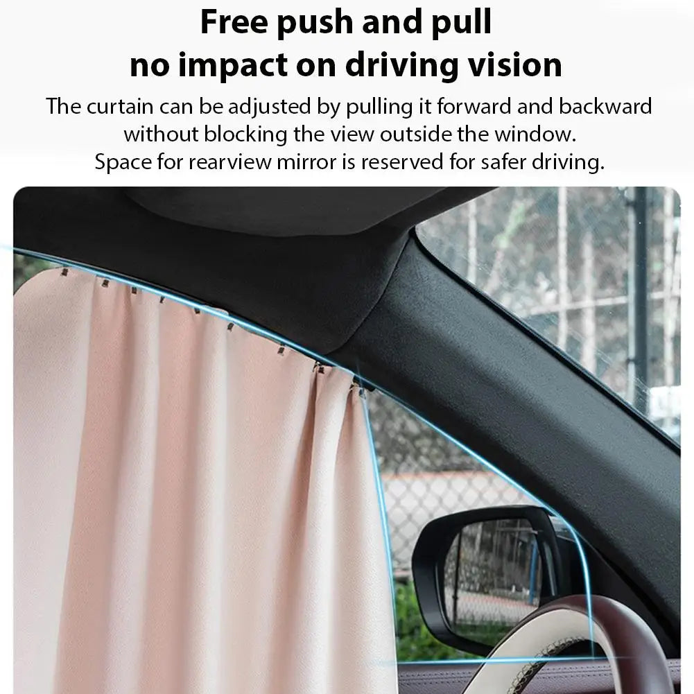 Demonstration of the smooth slide mechanism of the car curtains