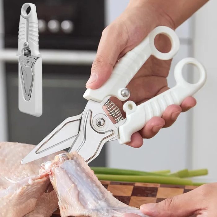 Stainless steel scissors for easy meat cutting