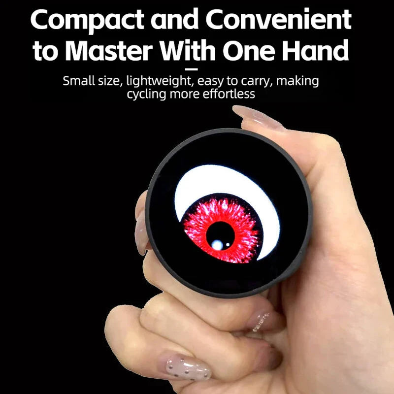 Dynamic eye animation from the bike light projected onto a surface