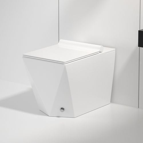 Lifestyle shot of the minimalist toilet in a modern bathroom
