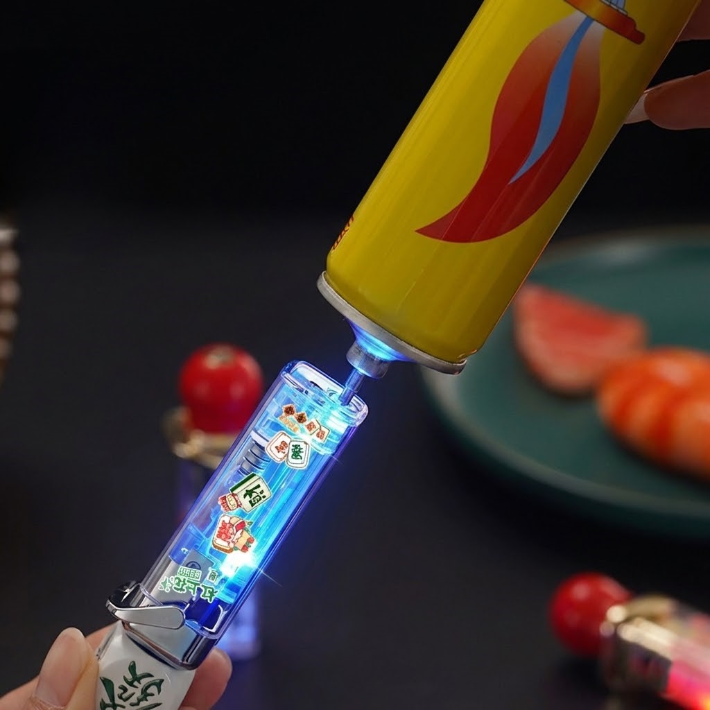 Unique Rotating Dice Head LED Jet Flame Lighter gift idea
