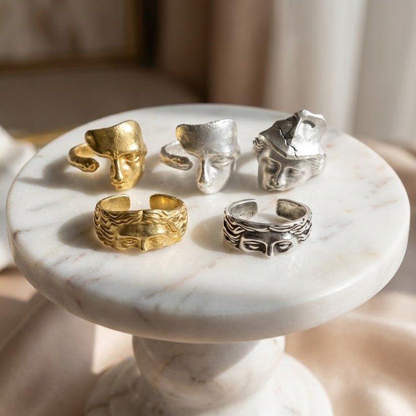 Unique Roman Imperial Marble Ring gift idea