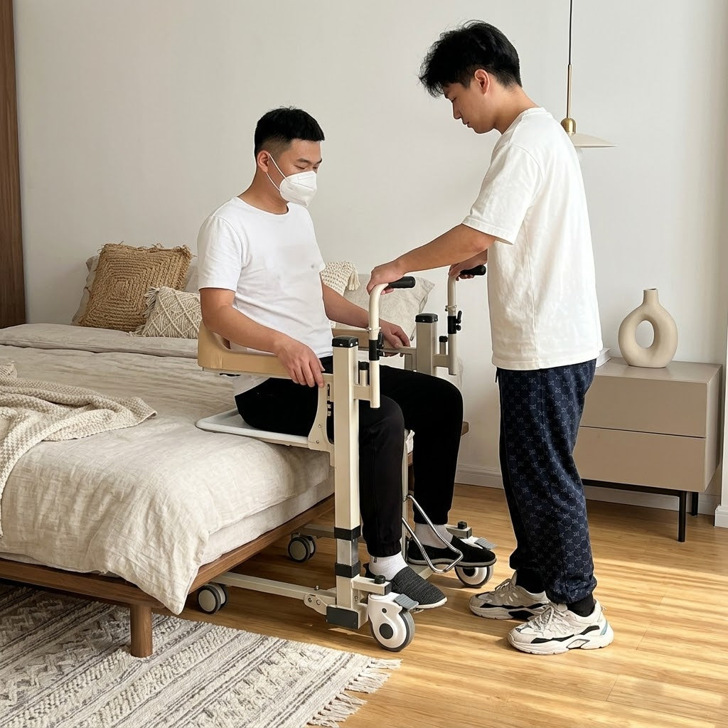 Senior Care Easy Patient Lift Transfer Wheelchair as a thoughtful gift for elderly parents