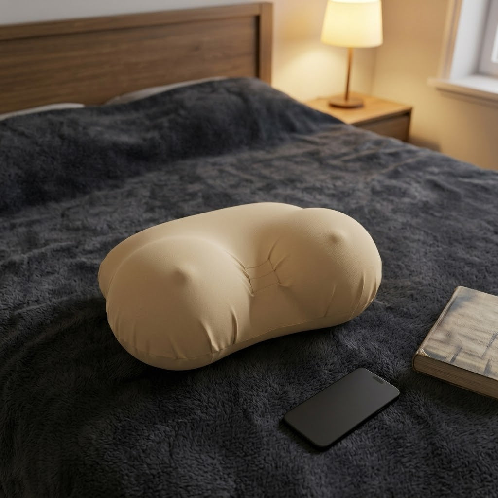 Close-up view of the memory foam pillow's soft texture