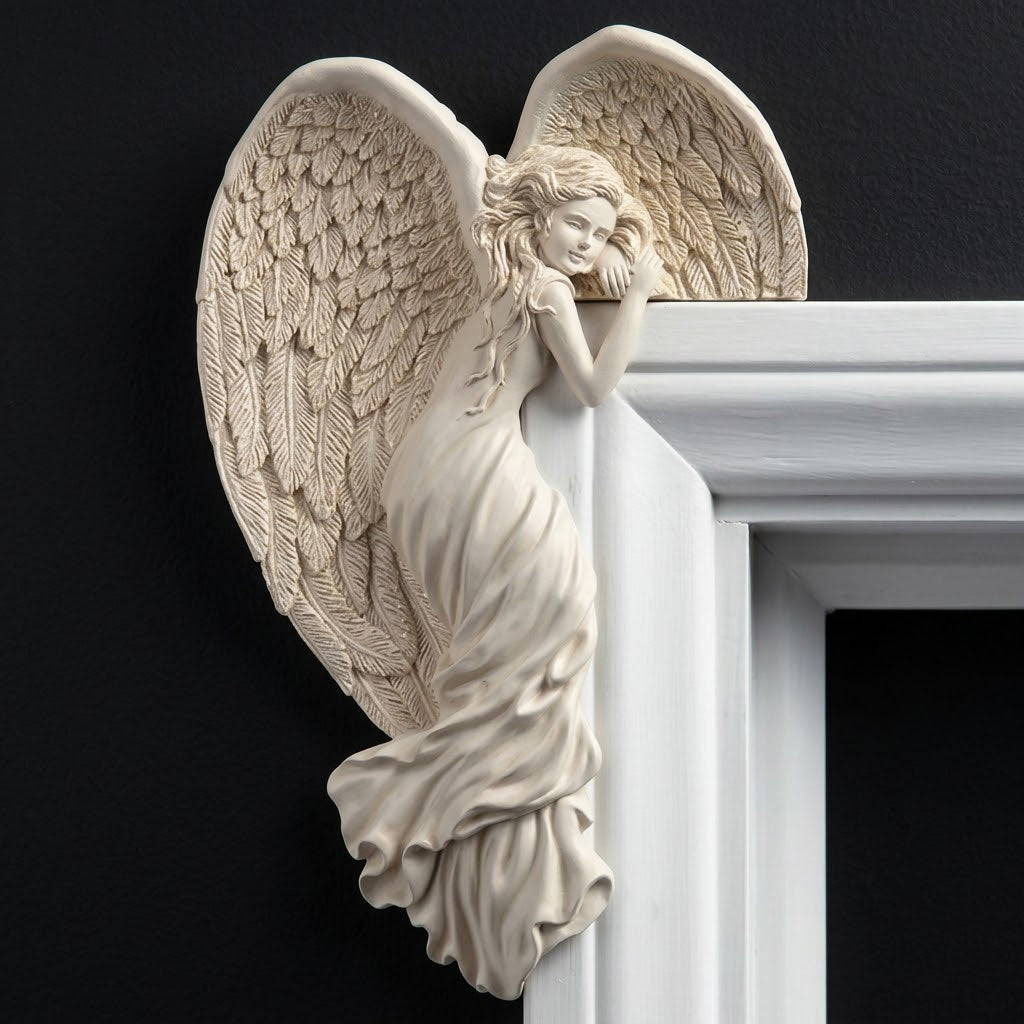 Lifestyle view of the comforting angel decor in a home setting