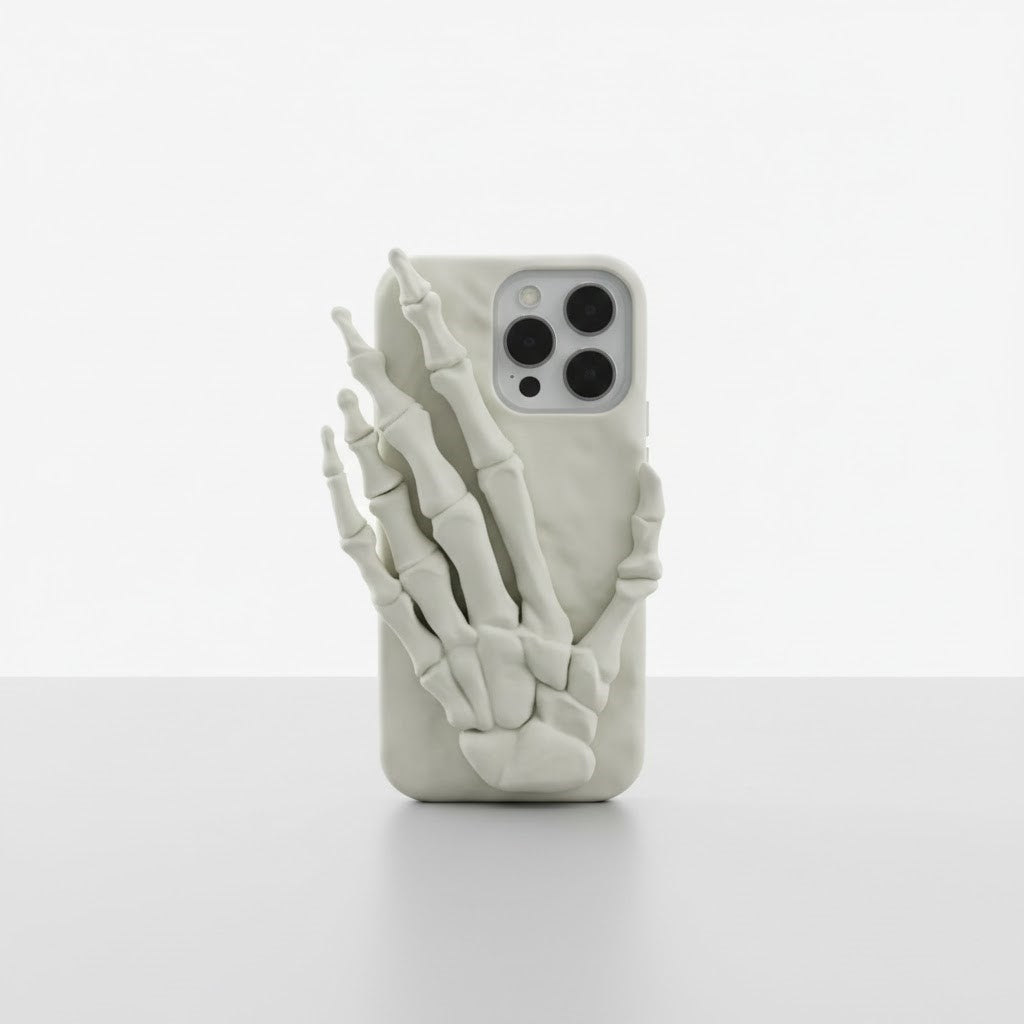 Full view of the striking Skeleton Grip Gothic iPhone Case