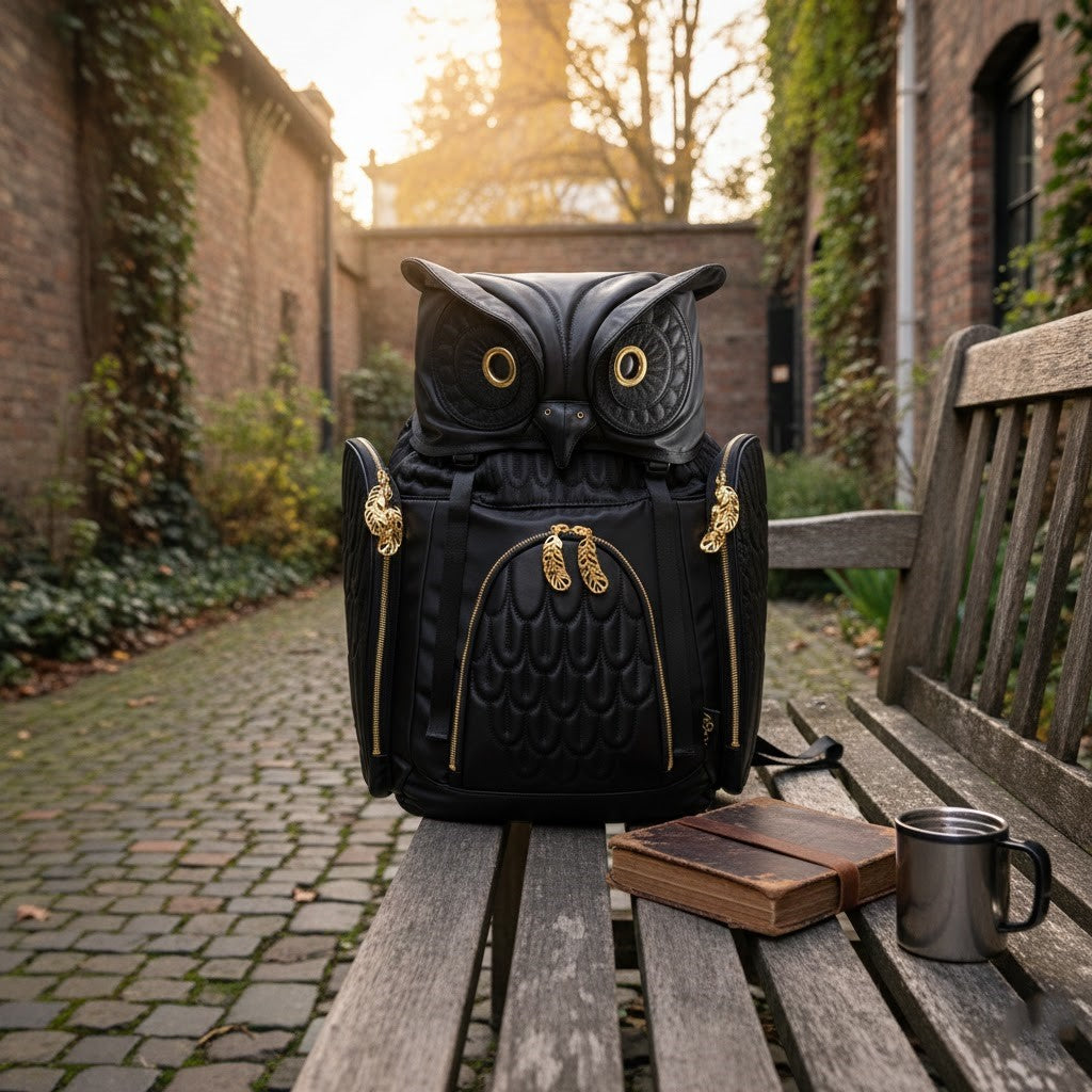 Spacious interior of the Night Owl backpack with laptop sleeve