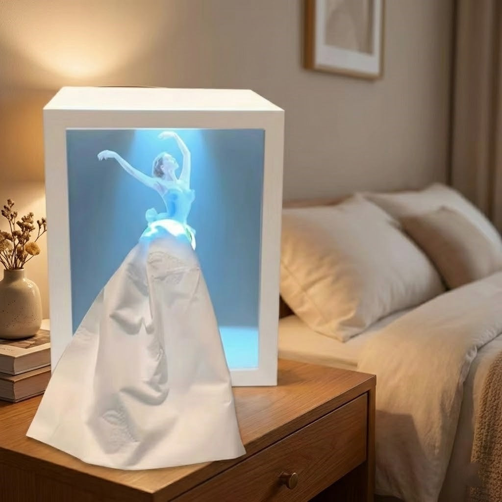 Interactive tissue skirt on the Ballet Girl Lighted Tissue Box