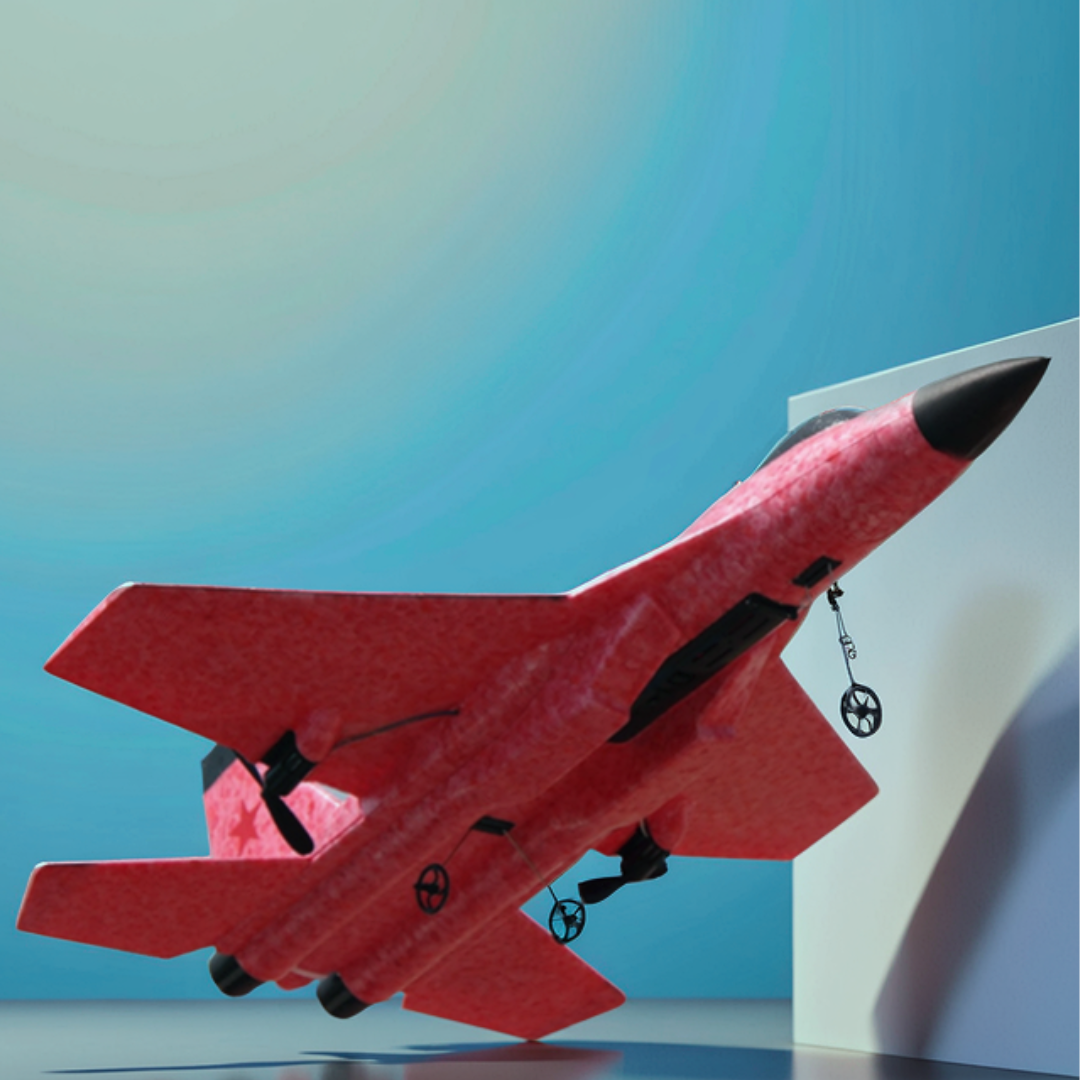 Close-up of the durable EPP foam material on the SU-35 toy plane
