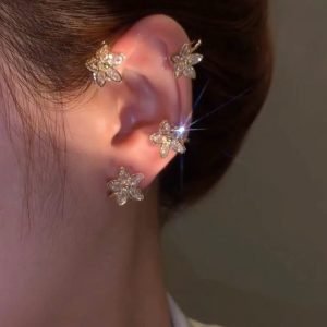 Elegant flower clip earrings, a beautiful gift for her
